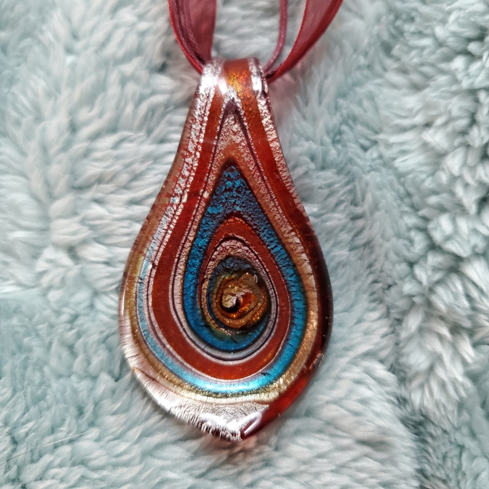 Unique Glass Swirl Necklace